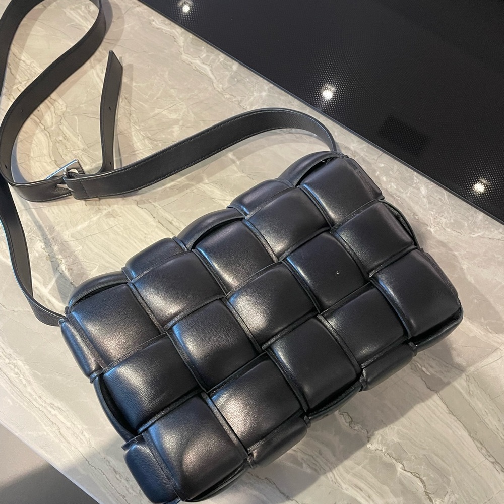 Bottega Veneta padded casette handbag with silver hardware in great condition!